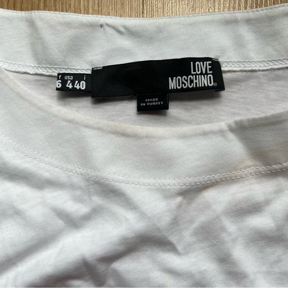 Love Moschino White Cotton Dress with rainbow heart logo - Picture 8 of 9